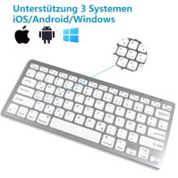 Bezdrátová klávesnice pro iPad, QWERTZ German Bluetooth Keyboard pro iPad 10.9/10.2/9.7, Andriod, iOS, Windows, WinXP, Win7, Win